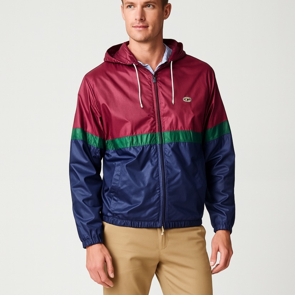 Vintage Lacoste Windbreaker L Golf Lightweight Coastal Preppy Retro Colorblock
